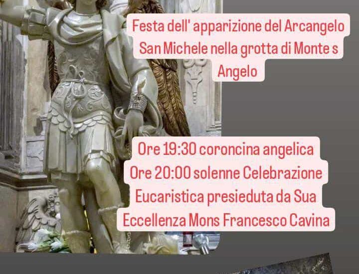 Parrocchia angiari  Mercoledì 8 maggio  Festa dell’apparizione del Arcangelo  San Michele nella grotta di Monte s Angelo