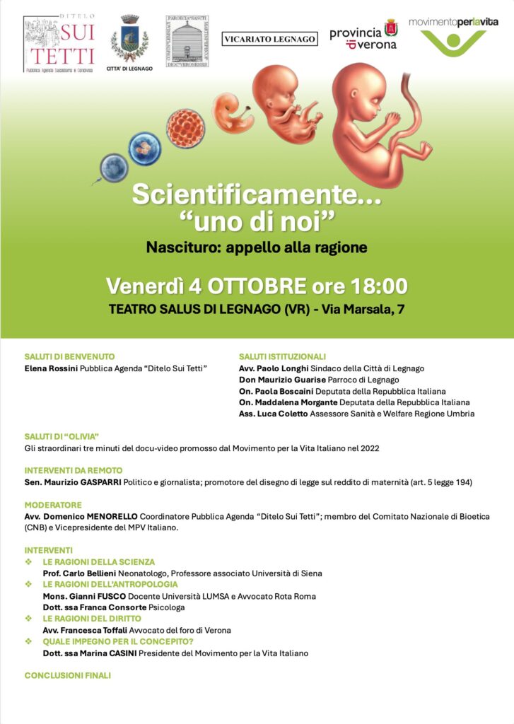 Venerdì 4 OTTOBRE ore 18:00 - Scientificamente… “uno di noi”