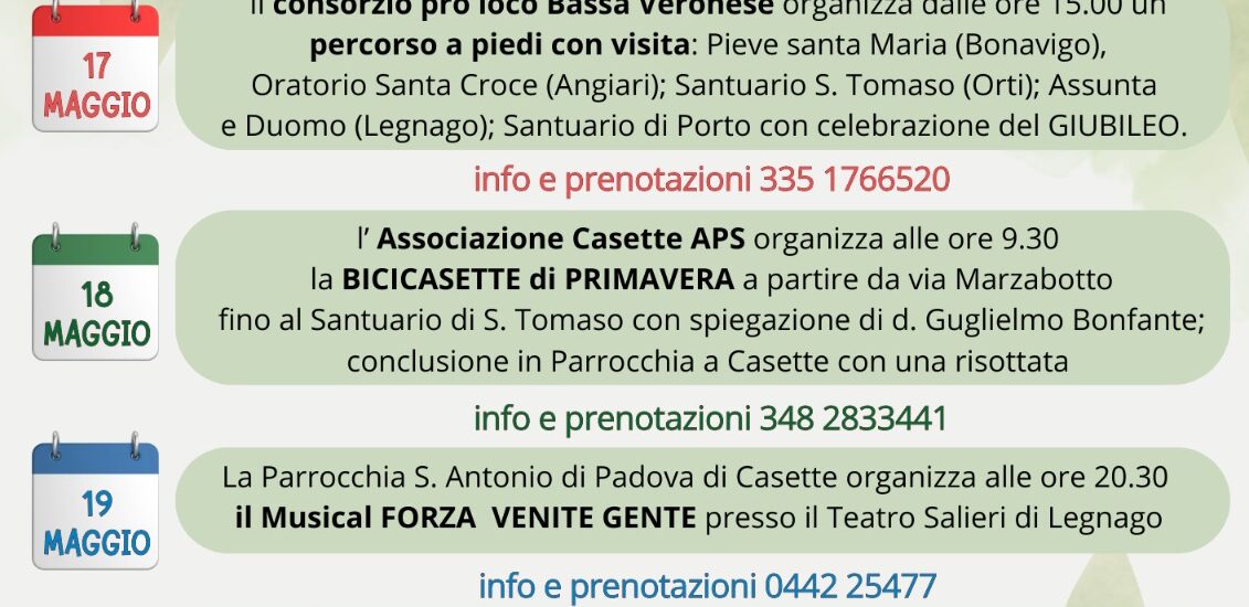 SETTIMANA DELLA LAUDATO SI’ – dal 17 al 23 Maggio presso il vicariato di Legnago