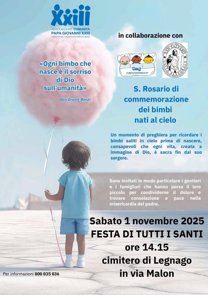 Sabato 1 novembre 2025 FESTA DI TUTTI I SANTI ore 14.15 cimitero di Legnago