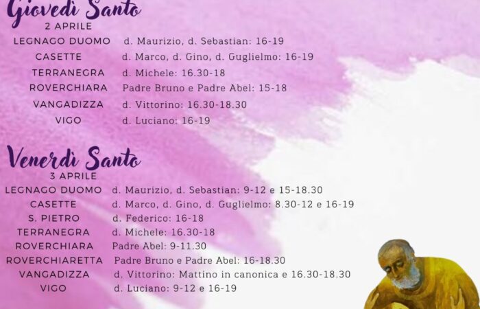 Confessioni per la Settimana Santa IN CAMMINO VERSO LA PASQUA 2026