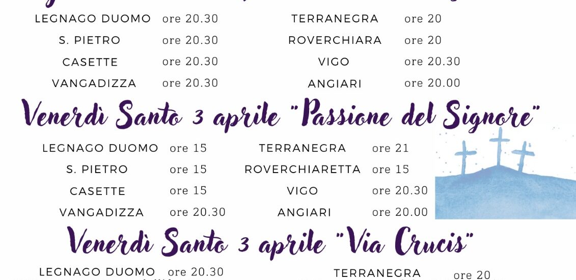 Celebrazioni del triduo pasquale IN CAMMINO VERSO LA PASQUA 2026