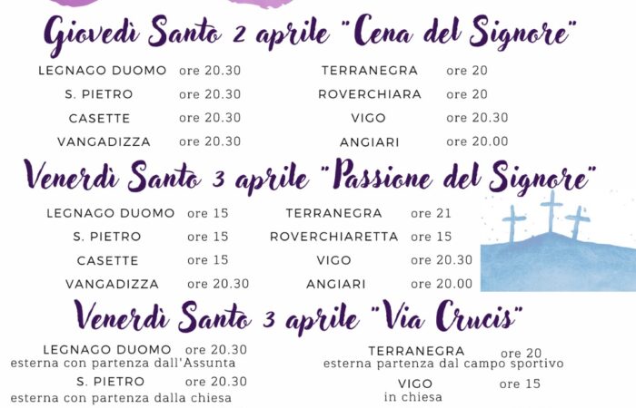 Celebrazioni del triduo pasquale IN CAMMINO VERSO LA PASQUA 2026