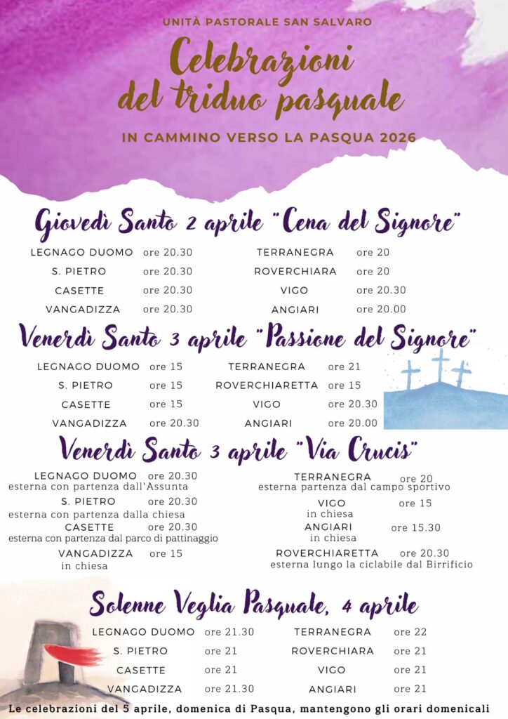 Celebrazioni del triduo pasquale IN CAMMINO VERSO LA PASQUA 2026