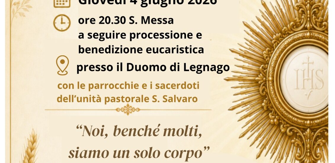 Solennità del CORPUS DOMINI Giovedì 4 giugno 2026