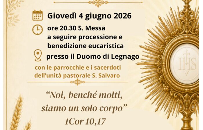 Solennità del CORPUS DOMINI Giovedì 4 giugno 2026
