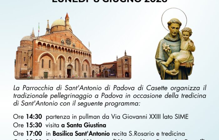 PELLEGRINAGGIO ALLA BASILICA DI SANT’ANTONIO DI PADOVA